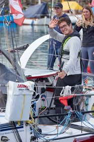 23_21723   © Thierry Martinez. LES SABLES D'OLONNE, 85 - FRANCE 25 septembre 2023.Départ MINI TRANSAT 2023. Départ du Dimanche 24 septembre retardé au Lundi 25 Sept .Les Sables d’Olonne (FRA)    Santa Cruz de la Palma ( Canaries)    St François ( Guadeloupe): 4050 NM.