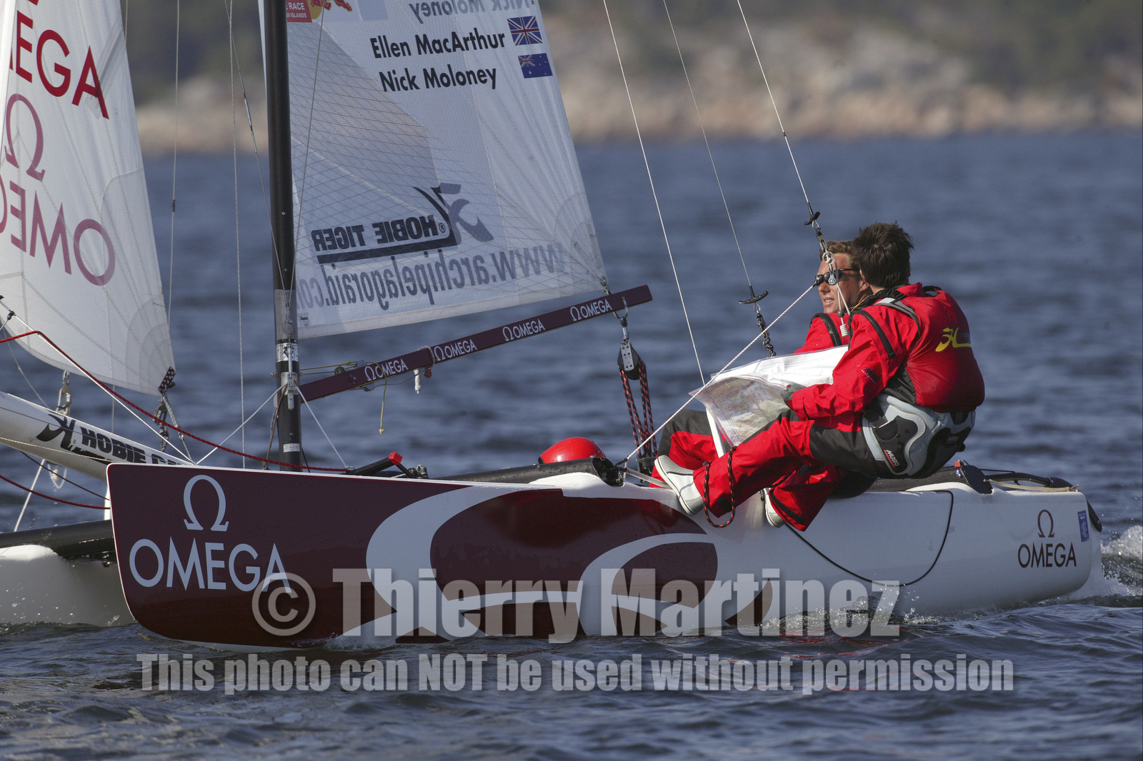 03_3141D © Th.Martinez,STOCKHOLM SWEDEN, 8 07 03-Archipelago Raid (2003) Day 1..OMEGA Nick Moloney (AUS) & Ellen McArthur (UK)