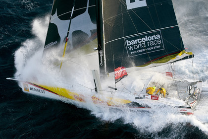 2014 BARCELONA WORLD RACE. Bernard Stamm (SUI) & Jean Le Cam (FRA) on CHEMINEES POUJOULAT