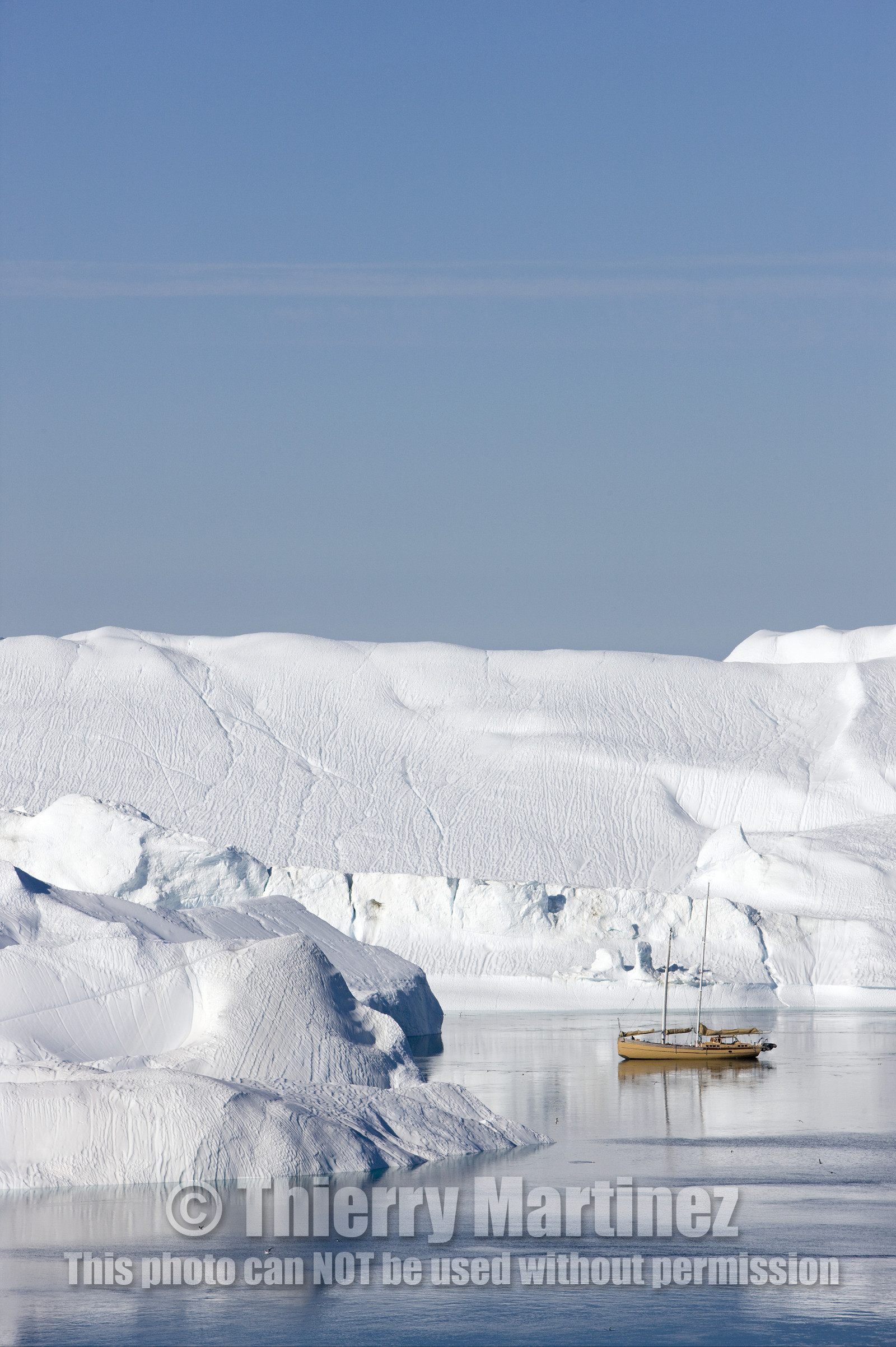 Schooner LA LOUISE sailing on west coast of Greenland.
