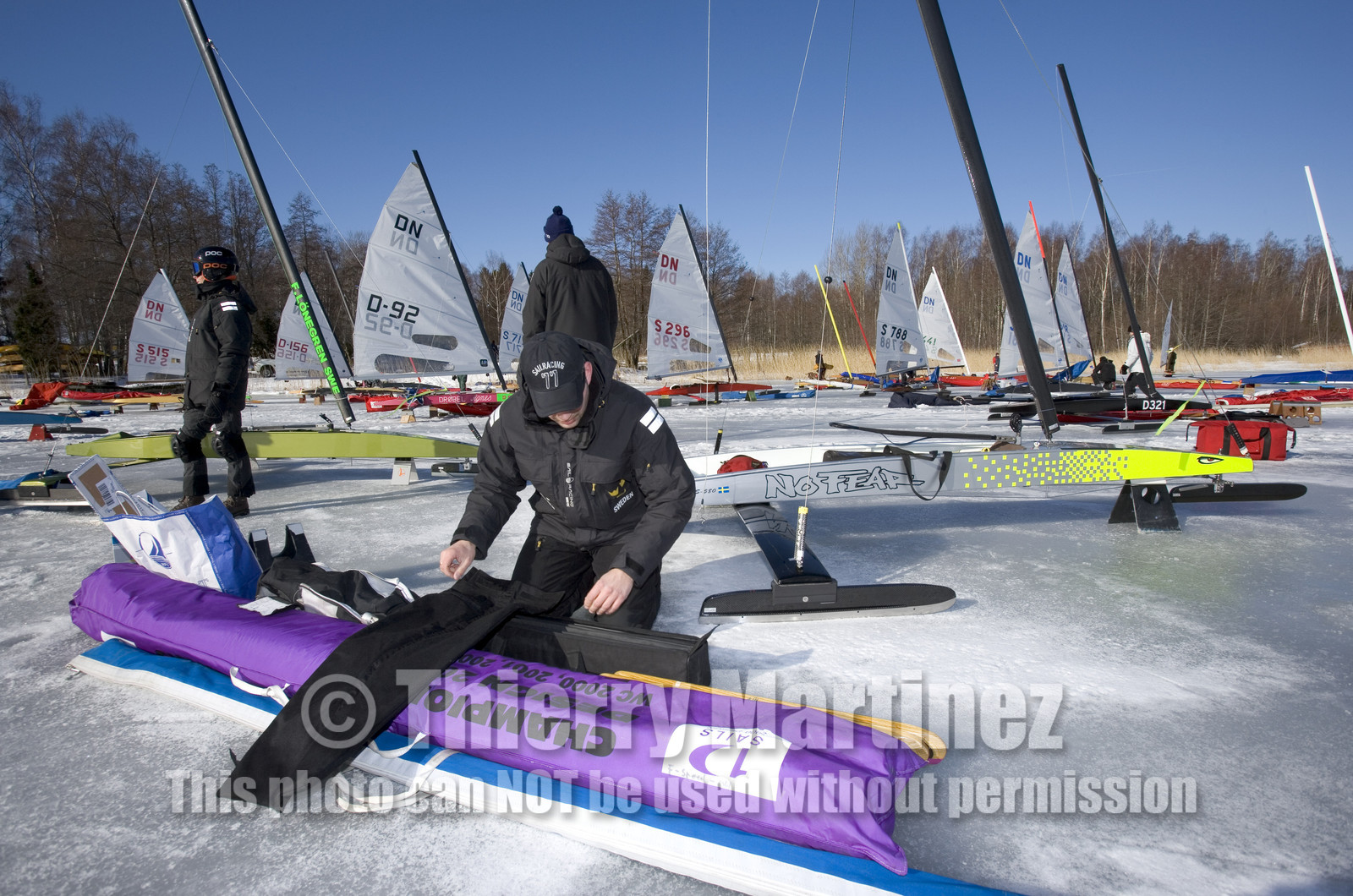 Ice Boats in Stockholm Archipelago - March 2005.
