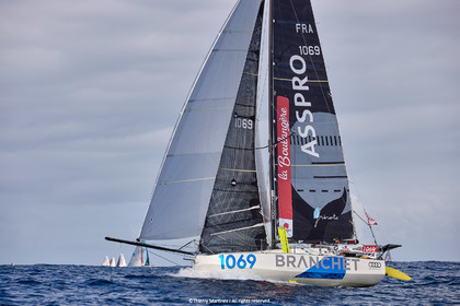 23_22258   © Thierry Martinez. LES SABLES D'OLONNE, 85 - FRANCE 25 septembre 2023.Départ MINI TRANSAT 2023. Départ du Dimanche 24 septembre retardé au Lundi 25 Sept .Les Sables d’Olonne (FRA)    Santa Cruz de la Palma ( Canaries)    St François ( Guadeloupe): 4050 NM.