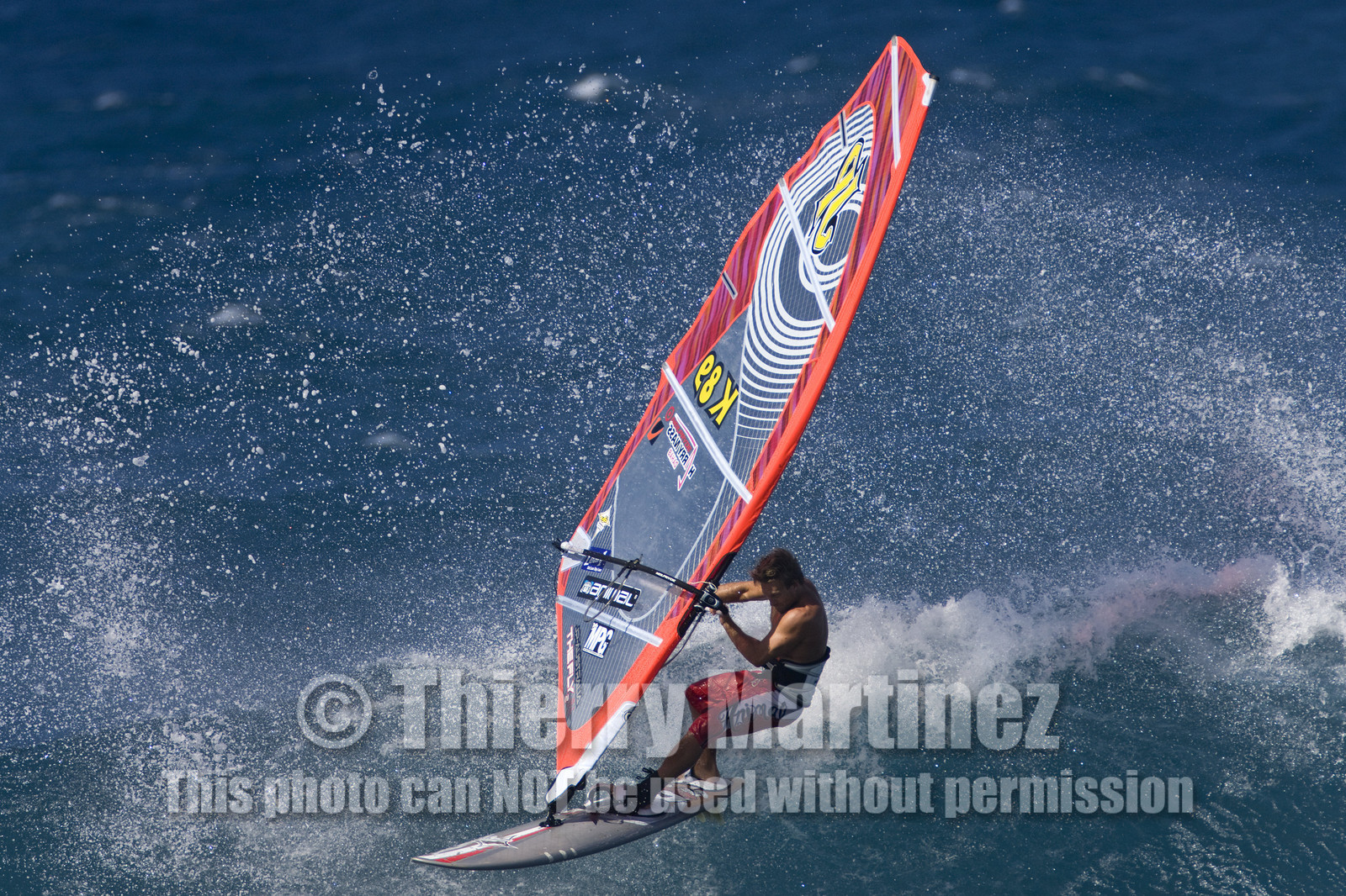 Windsurf in waves at Hookip'a Beach - North Shore Maui - Hawaii.