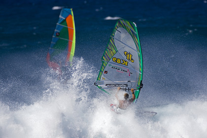 Windsurf in waves at Hookip'a Beach - North Shore Maui - Hawaii.