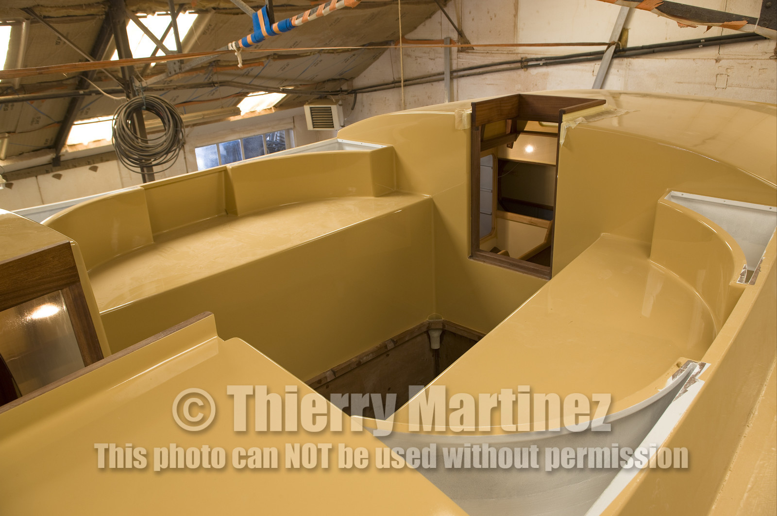 Thierry Dubois new boat under construction.16 July 2009.