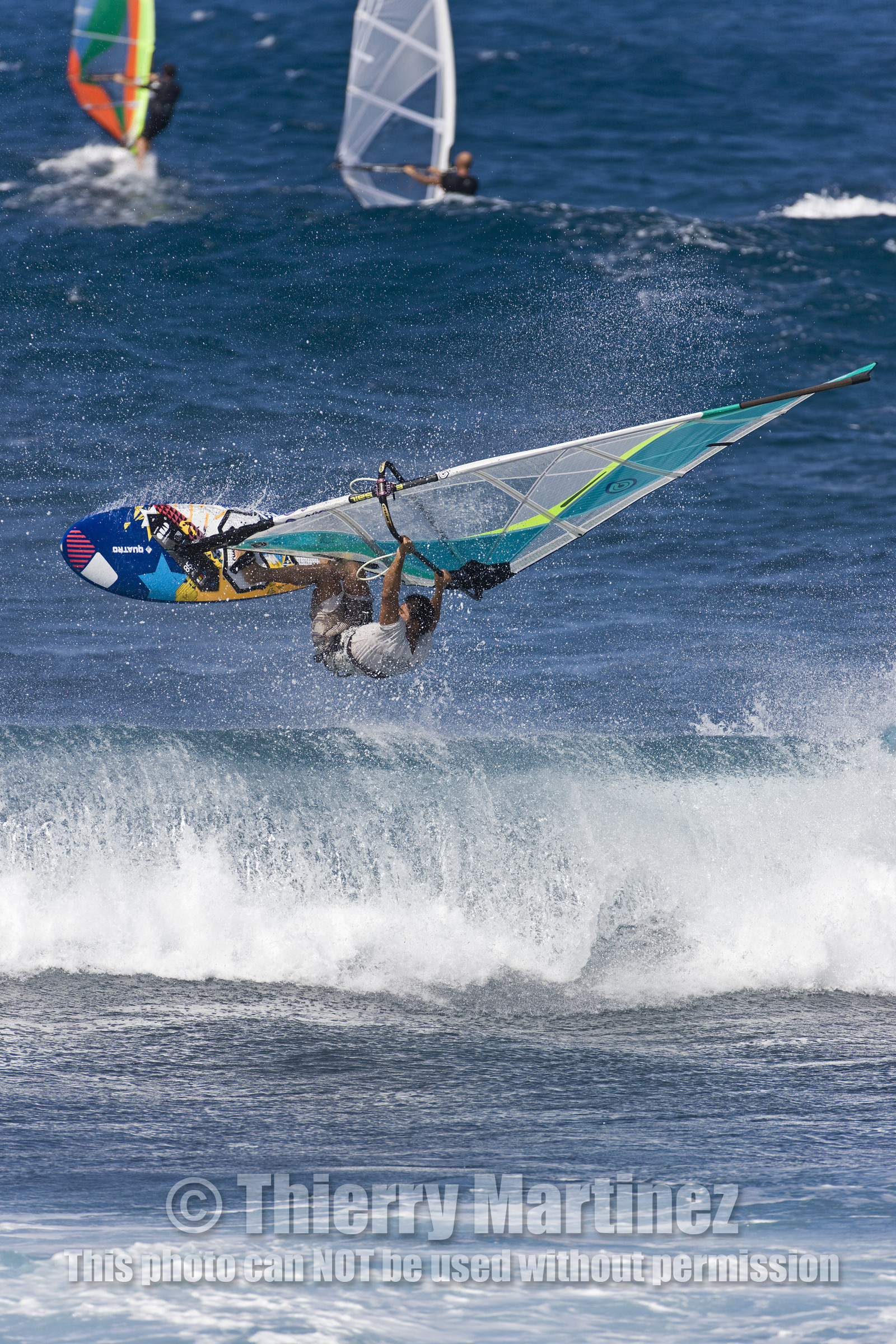 Windsurf in waves at Hookip'a Beach - North Shore Maui - Hawaii.