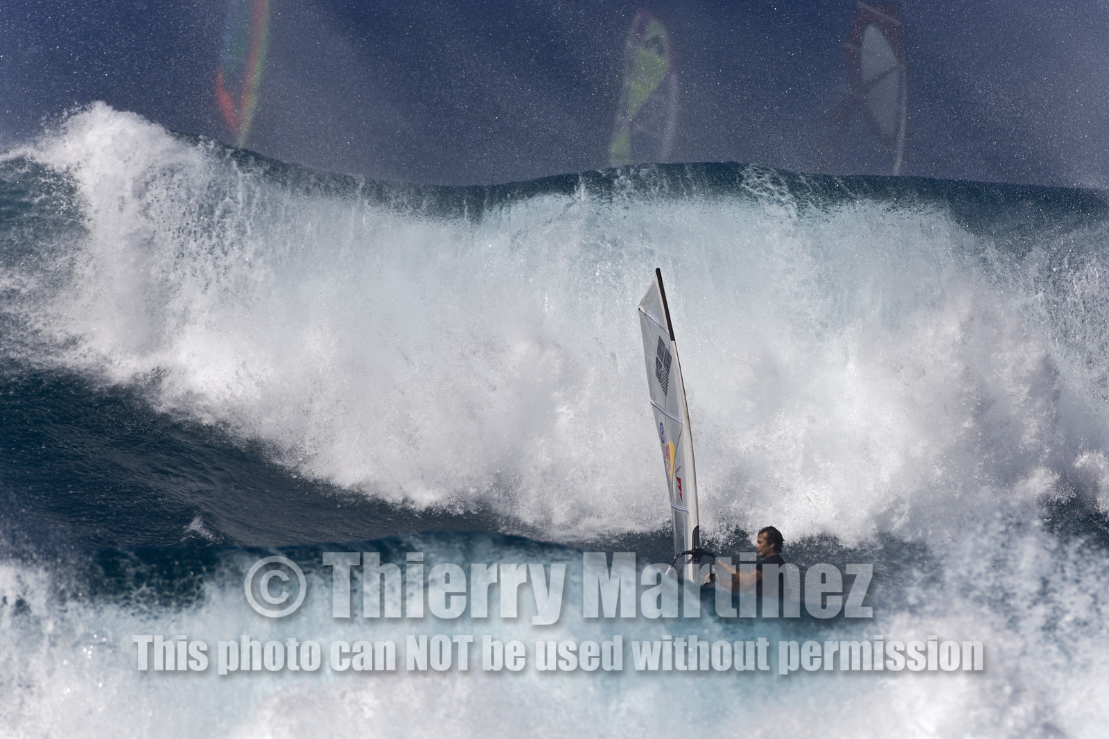 Windsurf in waves at Hookip'a Beach - North Shore Maui - Hawaii.