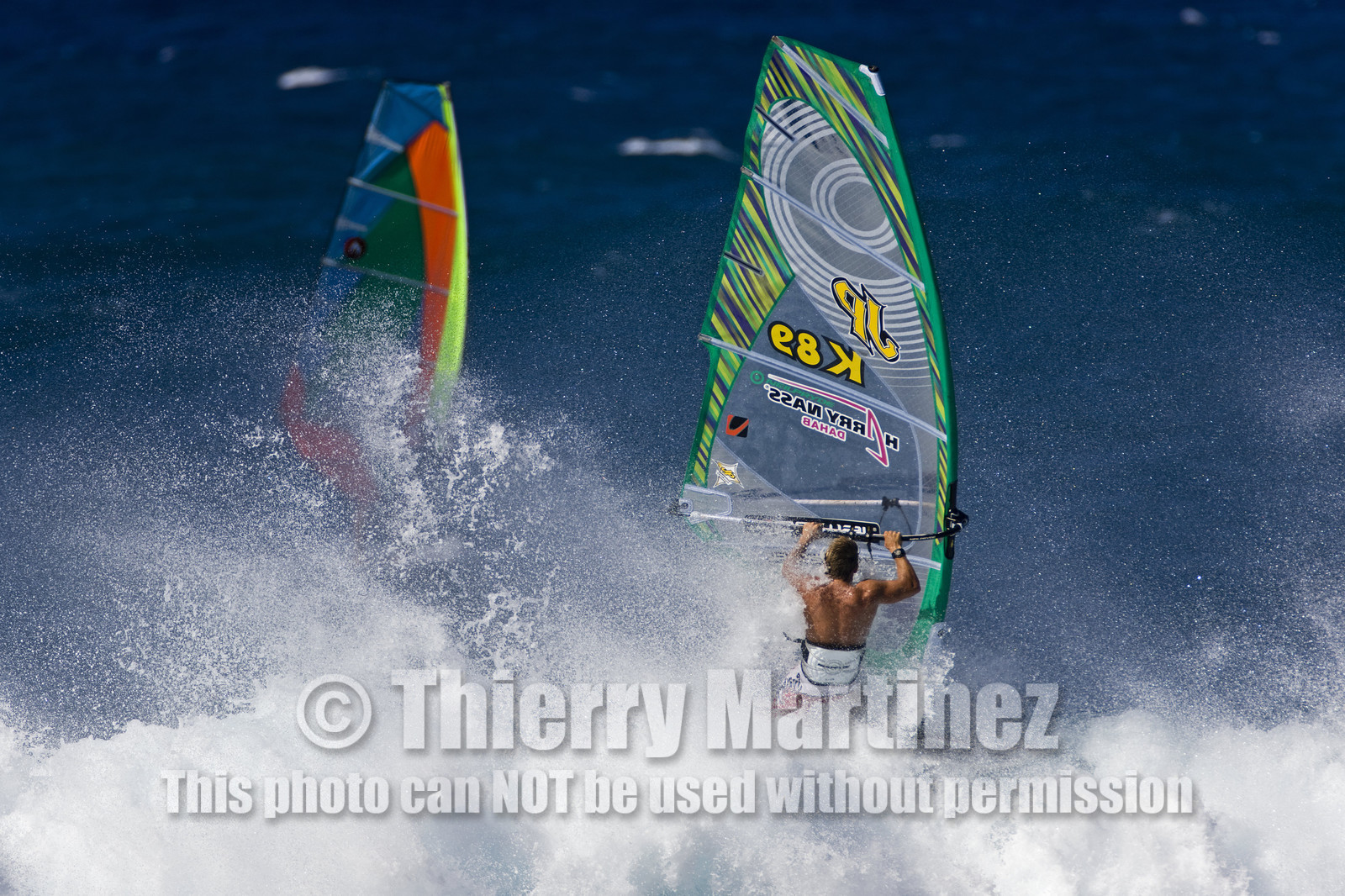 Windsurf in waves at Hookip'a Beach - North Shore Maui - Hawaii.