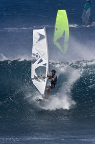 Windsurf in waves at Hookip'a Beach - North Shore Maui - Hawaii.