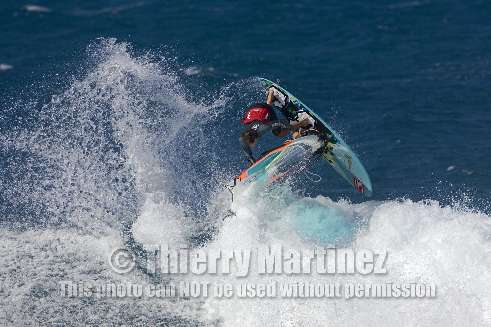 Windsurf in waves at Hookip'a Beach - North Shore Maui - Hawaii.