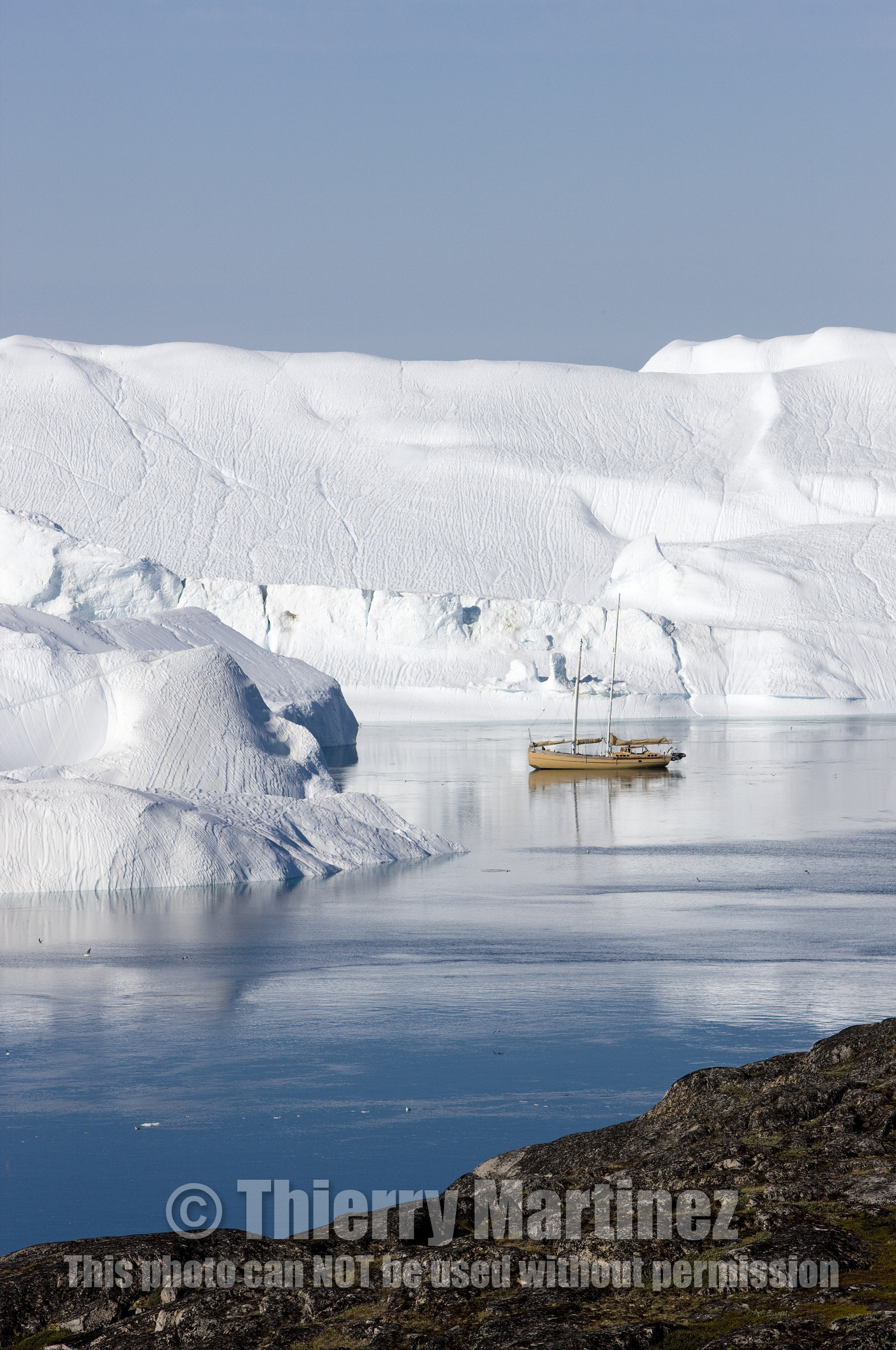 Schooner LA LOUISE sailing on west coast of Greenland.