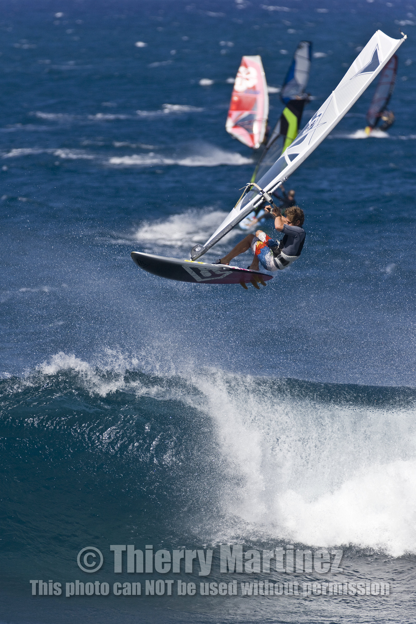 Windsurf in waves at Hookip'a Beach - North Shore Maui - Hawaii.