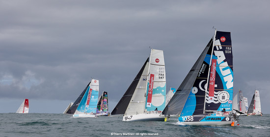 23_21949   © Thierry Martinez. LES SABLES D'OLONNE, 85 - FRANCE 25 septembre 2023.Départ MINI TRANSAT 2023. Départ du Dimanche 24 septembre retardé au Lundi 25 Sept .Les Sables d’Olonne (FRA)    Santa Cruz de la Palma ( Canaries)    St François ( Guadeloupe): 4050 NM.
