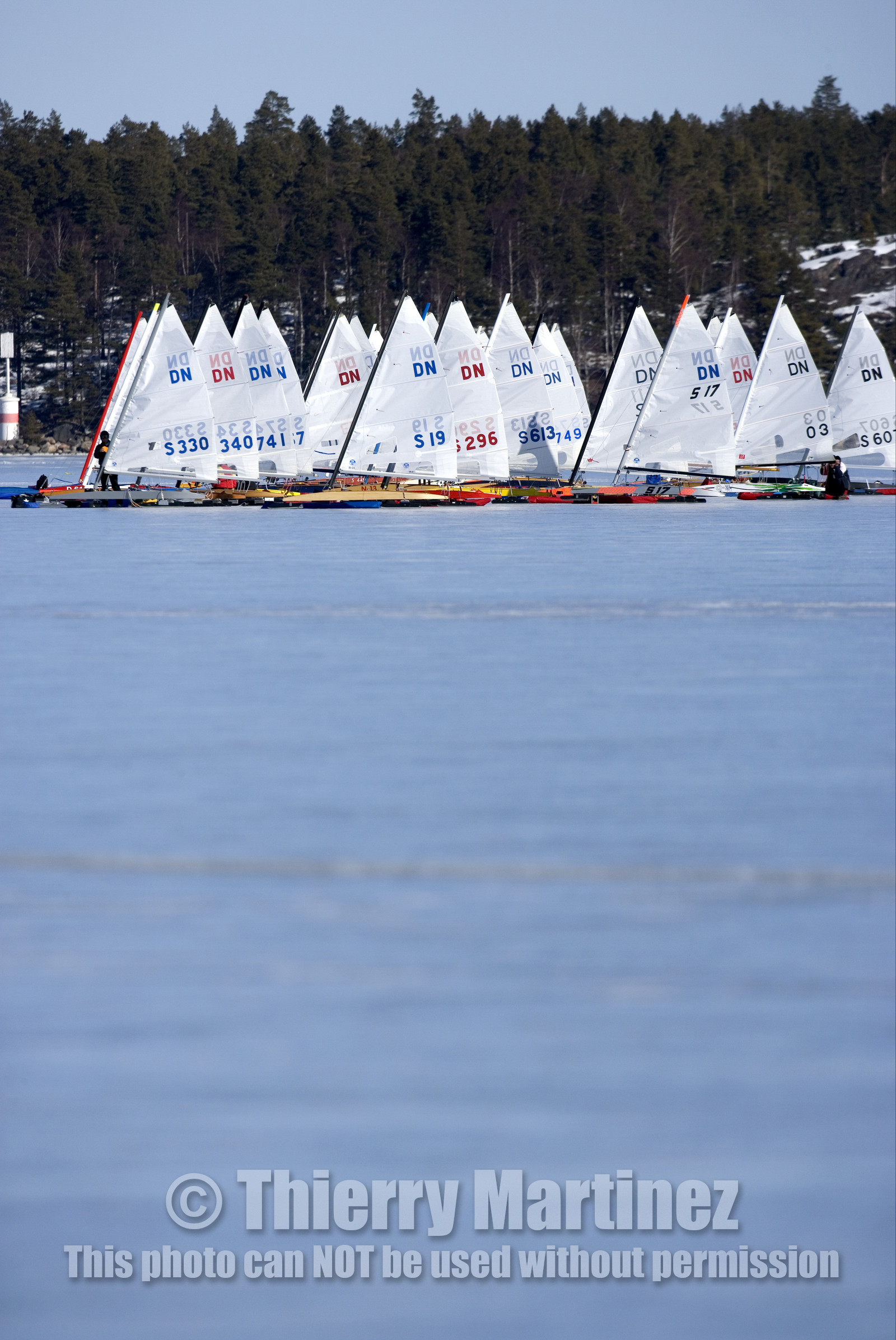 Ice Boats in Stockholm Archipelago - March 2005.