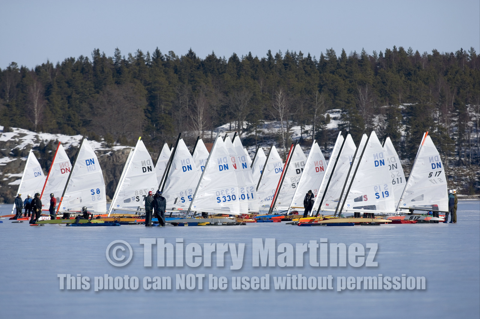 Ice Boats in Stockholm Archipelago - March 2005.