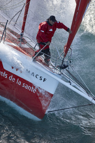 MACSF , Bertrand de Broc et Marc Guillemot avant la Transat Jacques Vabre 2015.