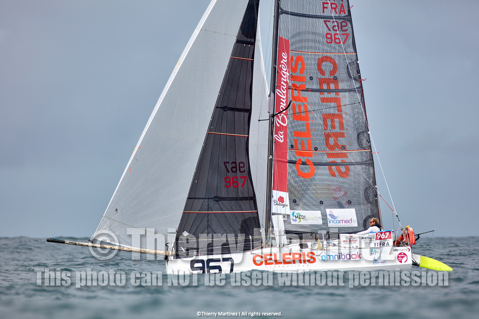 23_22649   © Thierry Martinez. LES SABLES D'OLONNE, 85 - FRANCE 25 septembre 2023.Départ MINI TRANSAT 2023. Départ du Dimanche 24 septembre retardé au Lundi 25 Sept .Les Sables d’Olonne (FRA)    Santa Cruz de la Palma ( Canaries)    St François ( Guadeloupe): 4050 NM.