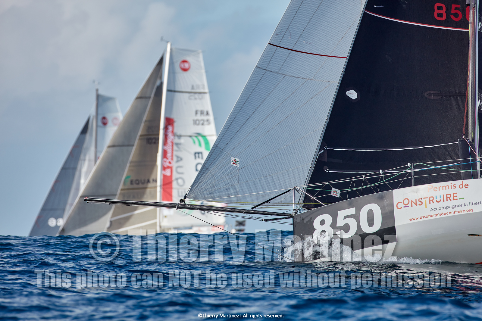 23_22834   © Thierry Martinez. LES SABLES D'OLONNE, 85 - FRANCE 25 septembre 2023.Départ MINI TRANSAT 2023. Départ du Dimanche 24 septembre retardé au Lundi 25 Sept .Les Sables d’Olonne (FRA)    Santa Cruz de la Palma ( Canaries)    St François ( Guadeloupe): 4050 NM.
