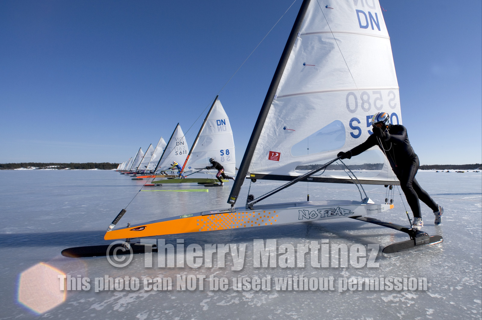 Ice Boats in Stockholm Archipelago - March 2005.