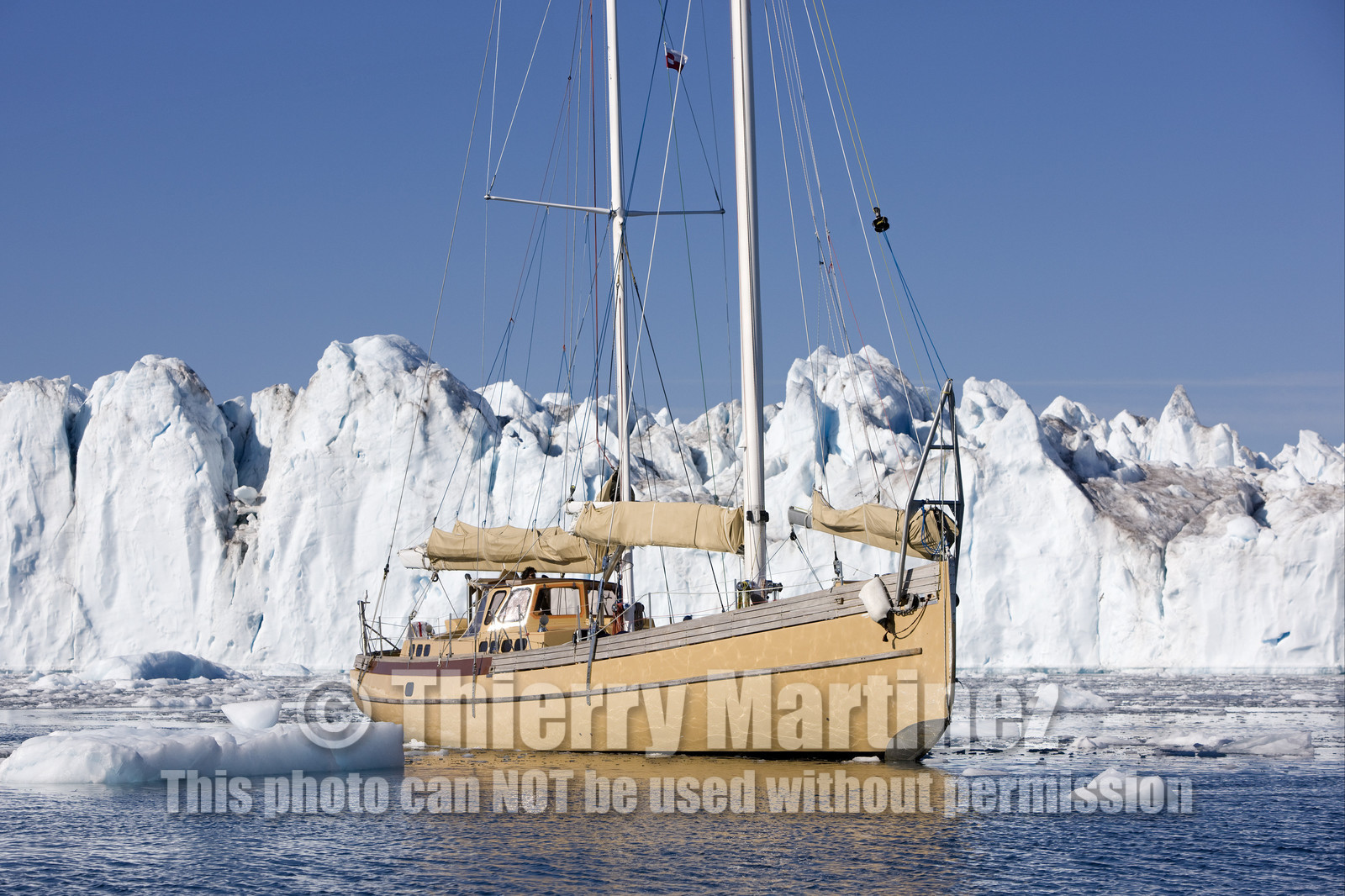 Schooner LA LOUISE sailing on west coast of Greenland.