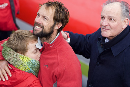 Thomas Coville (FRA) Solo Sailing Round the World Record attempt, Finish .