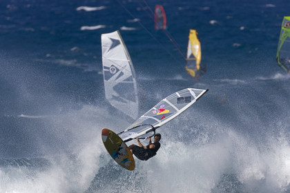 Windsurf in waves at Hookip'a Beach - North Shore Maui - Hawaii.