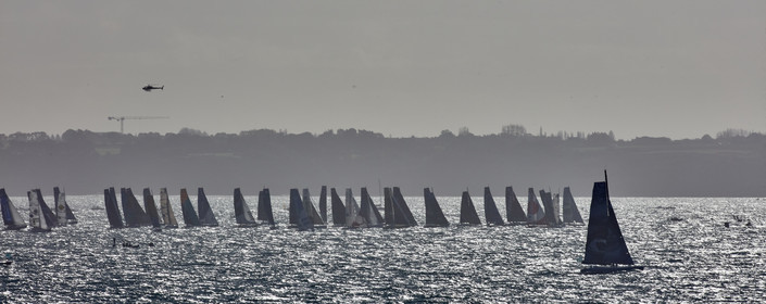 22_39017   © Thierry Martinez.DINARD, FRANCE. 9 Novembre  2022Départ de la 12éme ROUTE DU RHUM, transatlantique course à la voile en solitaire de St Malo(FRA)  à Pointe à Pitre (FRA-Guadeloupe) 3.543 milles nautiques.