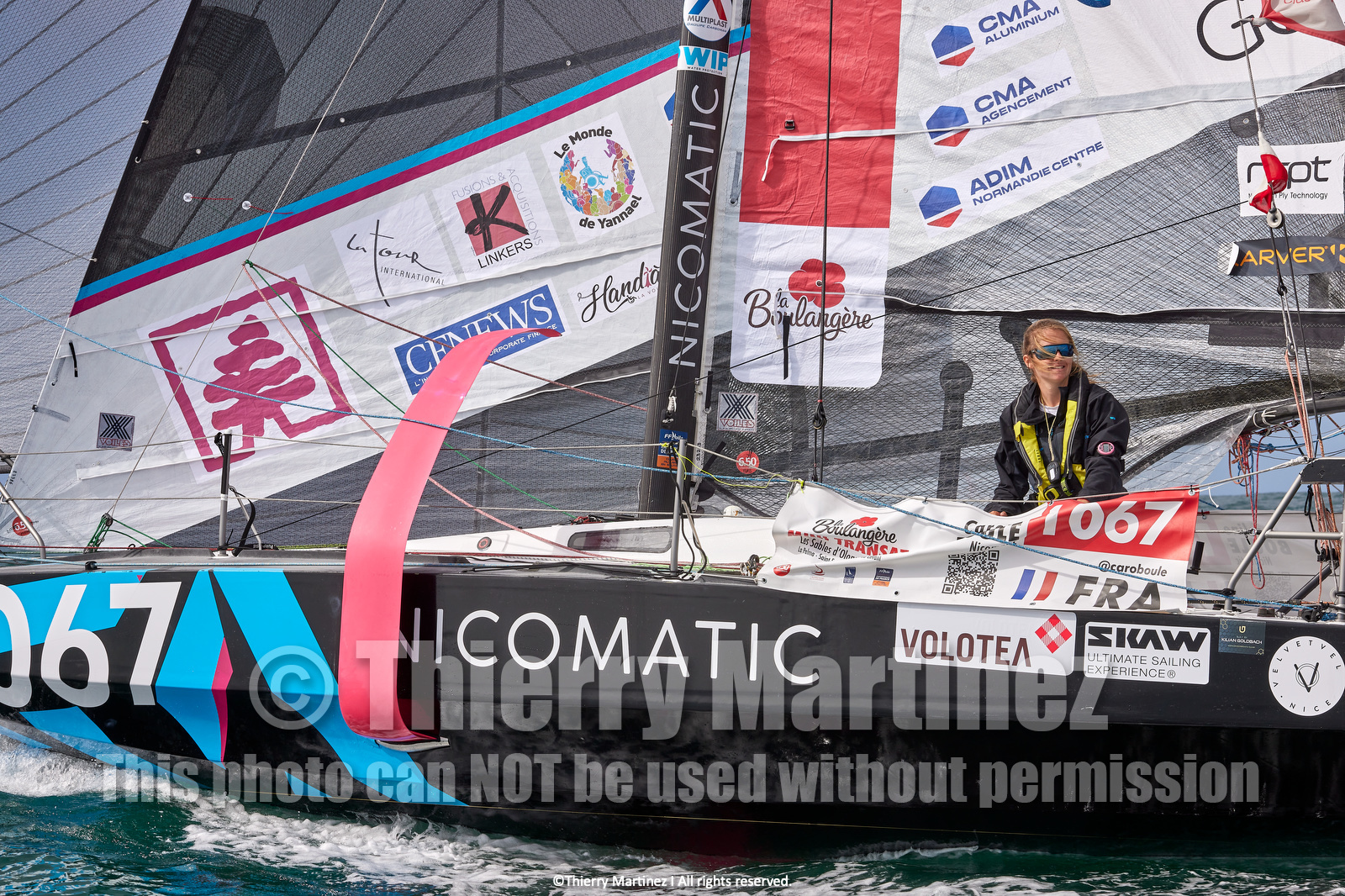 23_22121   © Thierry Martinez. LES SABLES D'OLONNE, 85 - FRANCE 25 septembre 2023.Départ MINI TRANSAT 2023. Départ du Dimanche 24 septembre retardé au Lundi 25 Sept .Les Sables d’Olonne (FRA)    Santa Cruz de la Palma ( Canaries)    St François ( Guadeloupe): 4050 NM.