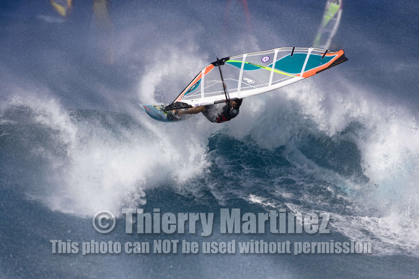 Windsurf in waves at Hookip'a Beach - North Shore Maui - Hawaii.