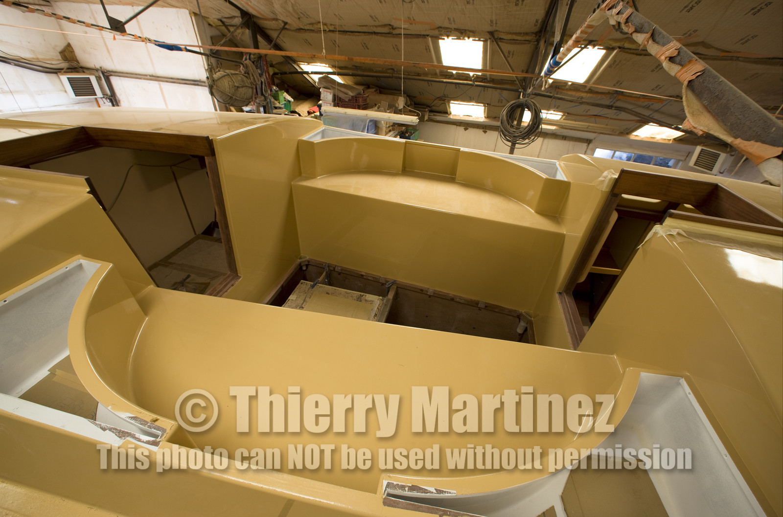 Thierry Dubois new boat under construction.16 July 2009.