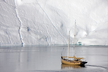 Schooner LA LOUISE sailing on west coast of Greenland.