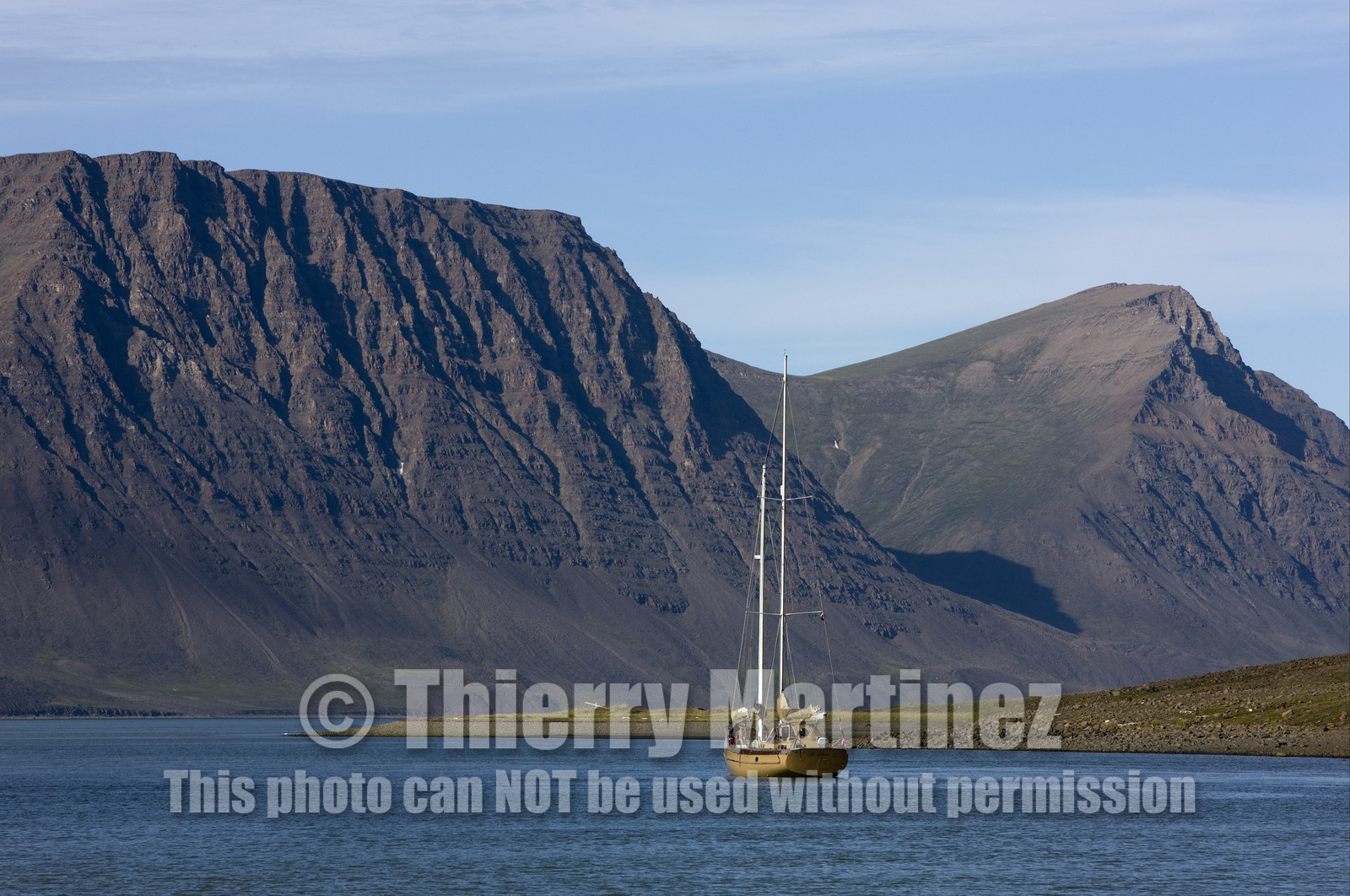 Schooner LA LOUISE sailing on west coast of Greenland.