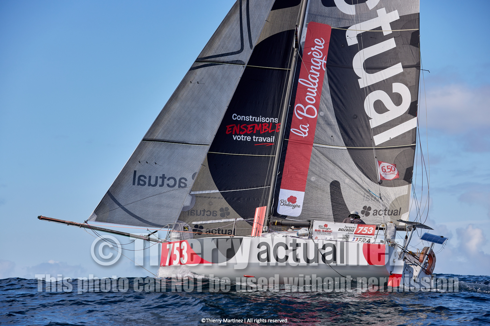 23_22205   © Thierry Martinez. LES SABLES D'OLONNE, 85 - FRANCE 25 septembre 2023.Départ MINI TRANSAT 2023. Départ du Dimanche 24 septembre retardé au Lundi 25 Sept .Les Sables d’Olonne (FRA)    Santa Cruz de la Palma ( Canaries)    St François ( Guadeloupe): 4050 NM.
