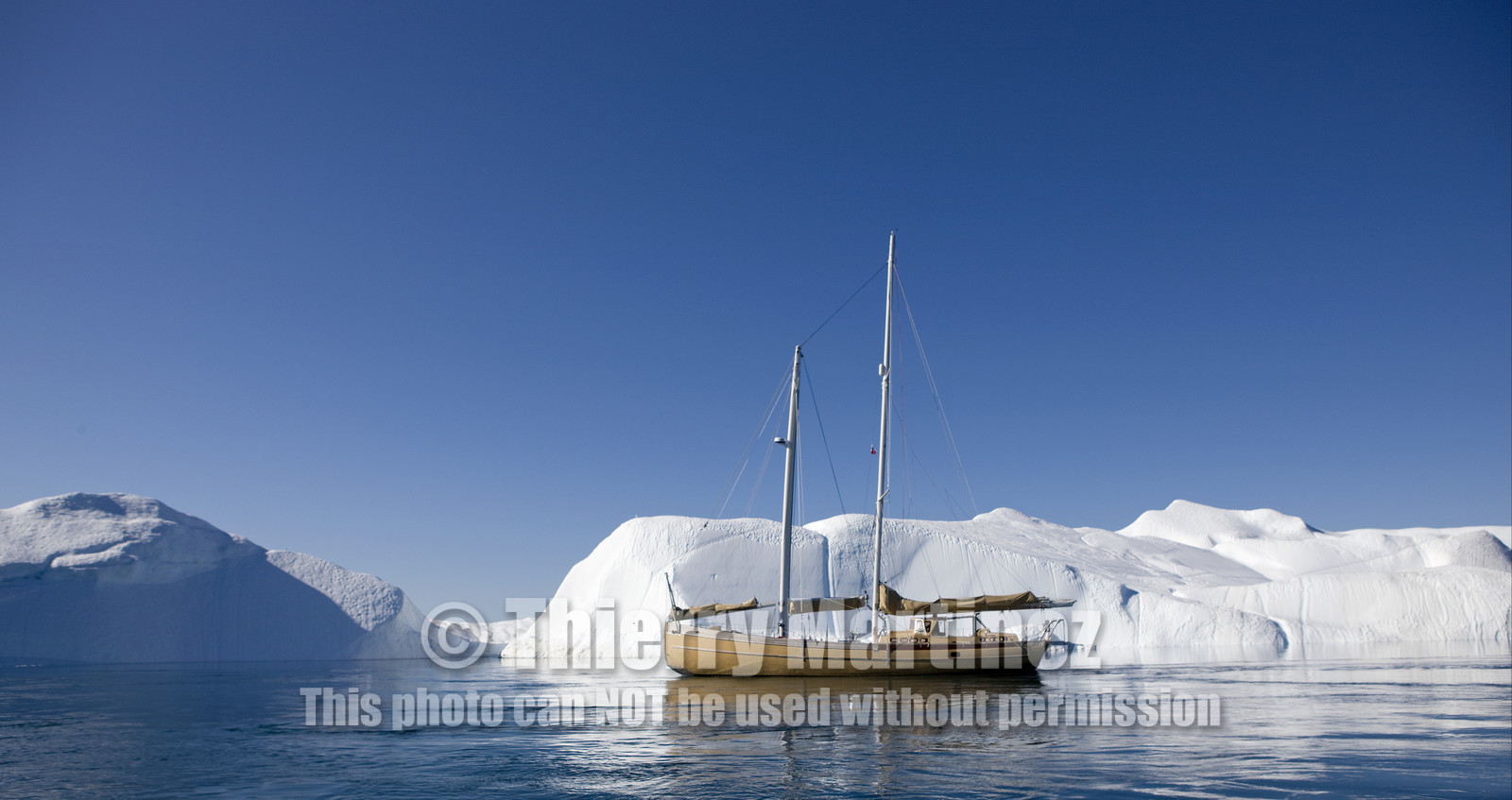 Schooner LA LOUISE sailing on west coast of Greenland.