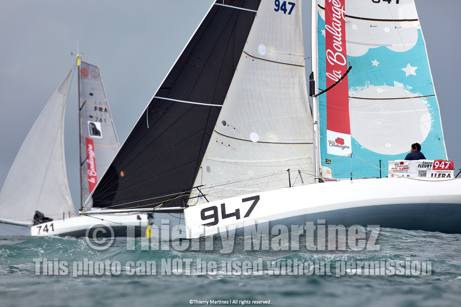 23_22462   © Thierry Martinez. LES SABLES D'OLONNE, 85 - FRANCE 25 septembre 2023.Départ MINI TRANSAT 2023. Départ du Dimanche 24 septembre retardé au Lundi 25 Sept .Les Sables d’Olonne (FRA)    Santa Cruz de la Palma ( Canaries)    St François ( Guadeloupe): 4050 NM.