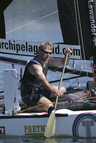 03_3056D  © Th.Martinez,STOCKHOLM ARCHIPELAGO SWEDEN, 8 07 03-Archipelago Raid (2003)  Day 1..TIDERMANS   Calle Hendix (SWE) paddling after a check-point.