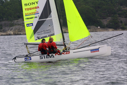 01_0512D-©ThMartinez- Sweden 1st 3rd August 2001. Archipelago Raid (Catamaran Formula 18).Henrik Norberg (SWE) & Martin Öhrstedt (SWE)