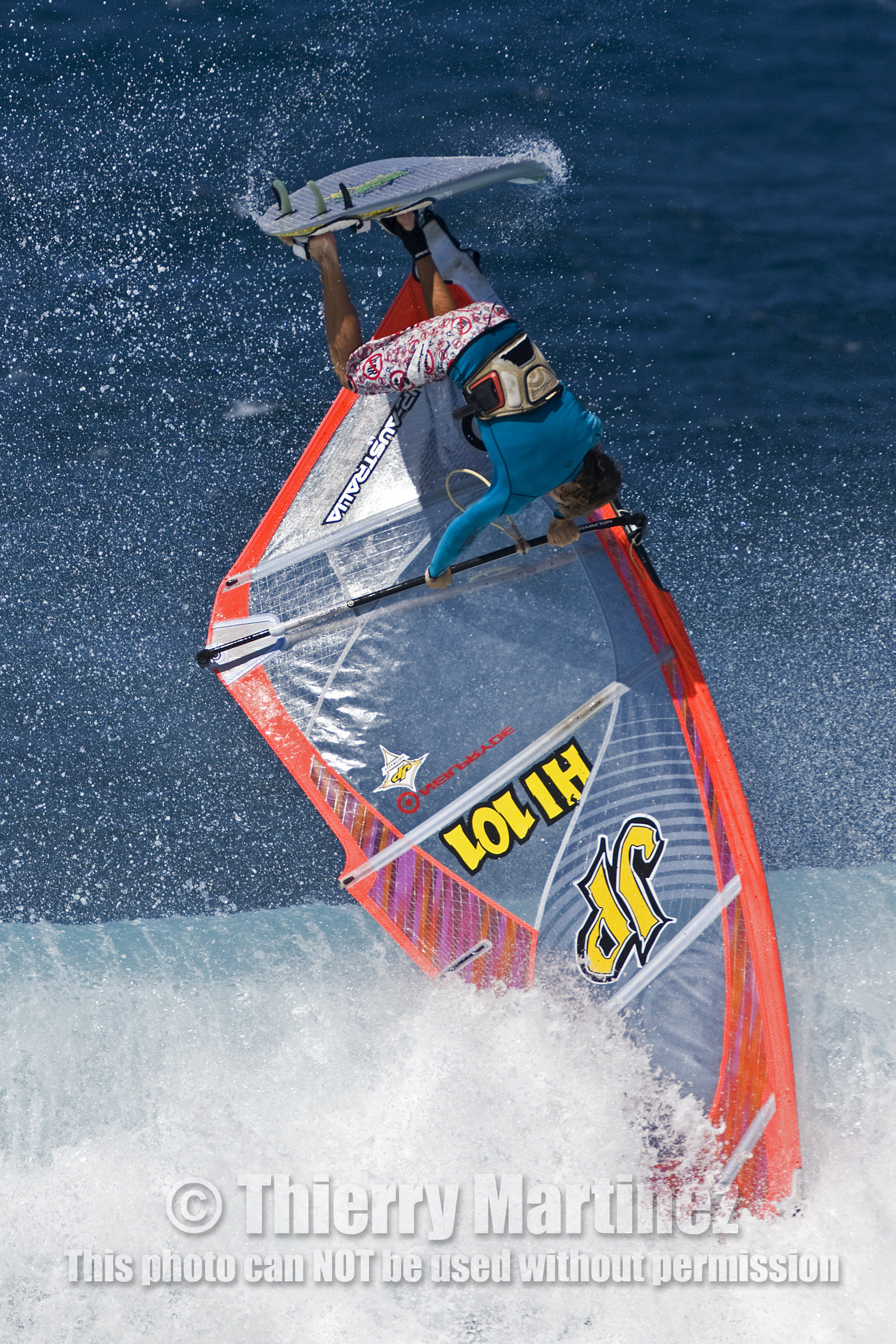 Windsurf in waves at Hookip'a Beach - North Shore Maui - Hawaii.