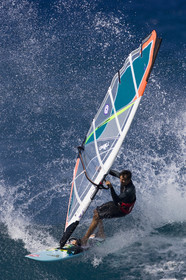 Windsurf in waves at Hookip'a Beach - North Shore Maui - Hawaii.