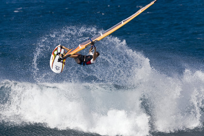 Windsurf in waves at Hookip'a Beach - North Shore Maui - Hawaii.