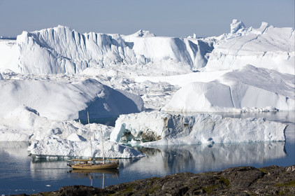 Schooner LA LOUISE sailing on west coast of Greenland.