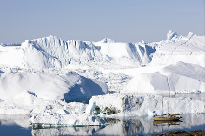 Schooner LA LOUISE sailing on west coast of Greenland.