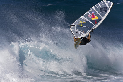 Windsurf in waves at Hookip'a Beach - North Shore Maui - Hawaii.