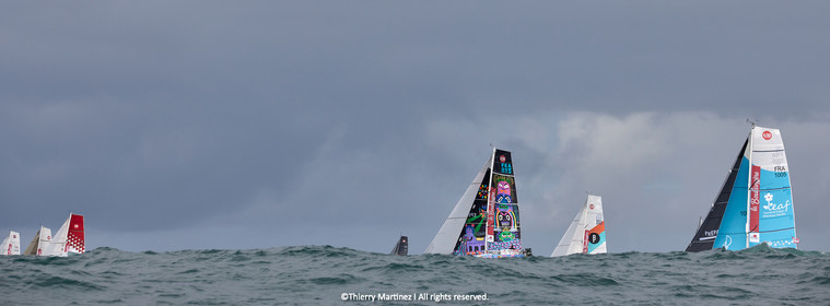 23_21981   © Thierry Martinez. LES SABLES D'OLONNE, 85 - FRANCE 25 septembre 2023.Départ MINI TRANSAT 2023. Départ du Dimanche 24 septembre retardé au Lundi 25 Sept .Les Sables d’Olonne (FRA)    Santa Cruz de la Palma ( Canaries)    St François ( Guadeloupe): 4050 NM.