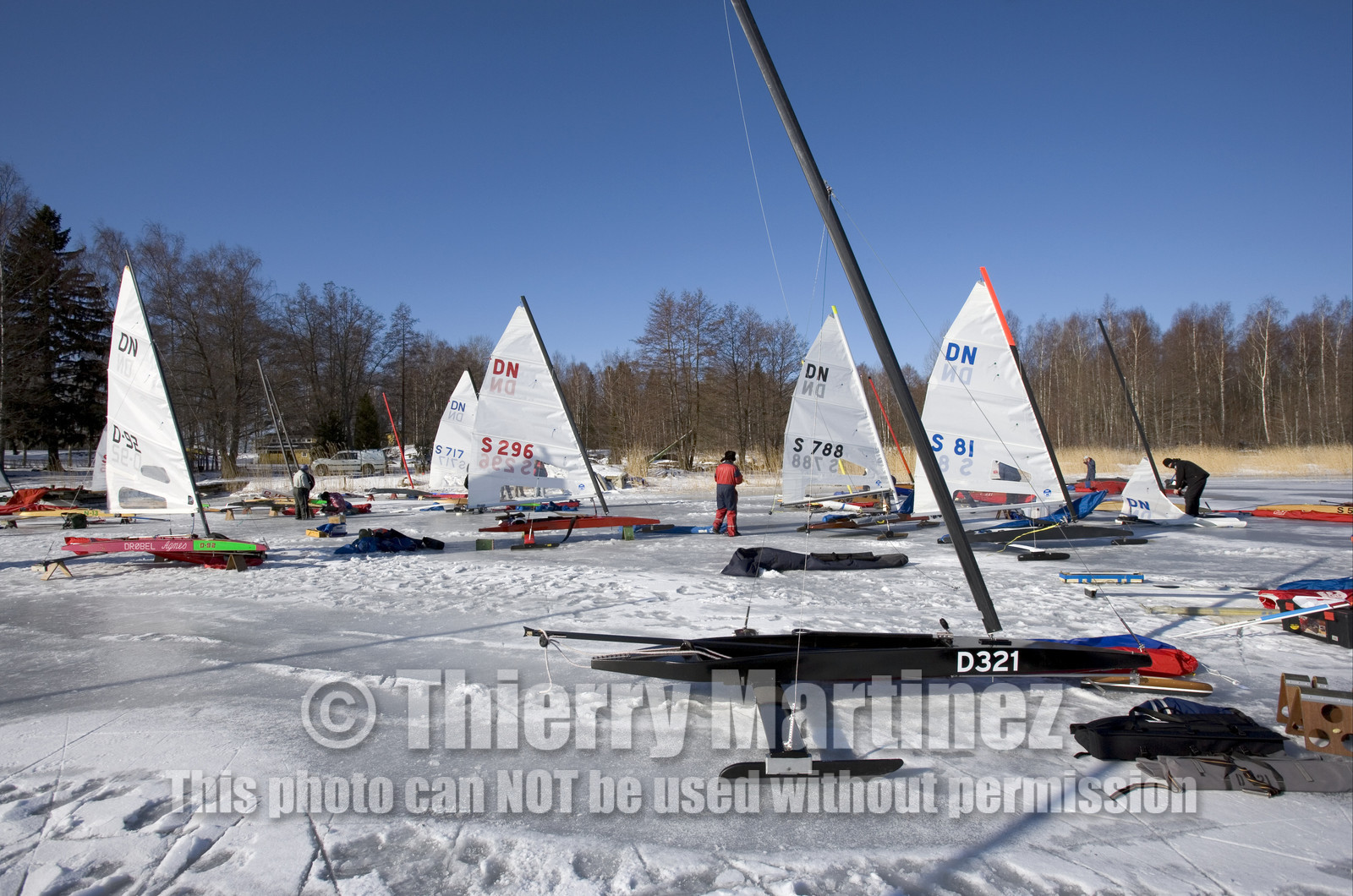Ice Boats in Stockholm Archipelago - March 2005.