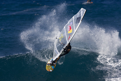 Windsurf in waves at Hookip'a Beach - North Shore Maui - Hawaii.