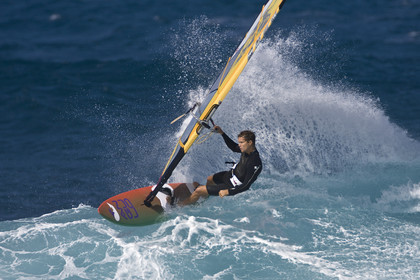 Windsurf in waves at Hookip'a Beach - North Shore Maui - Hawaii.