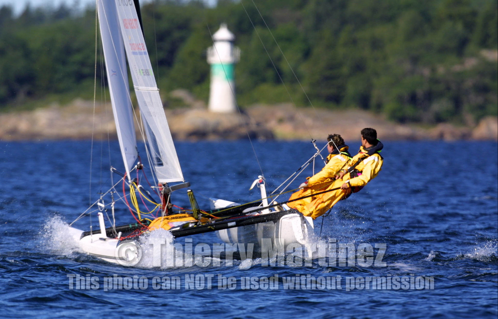 01_0489D-©ThMartinez- Sweden 1st 3rd August 2001. Archipelago Raid (Catamaran Formula 18) .Franck Cammas (FRA) & Steve Ravussin (SUI)