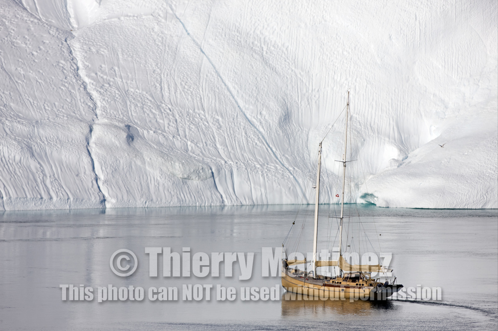 Schooner LA LOUISE sailing on west coast of Greenland.