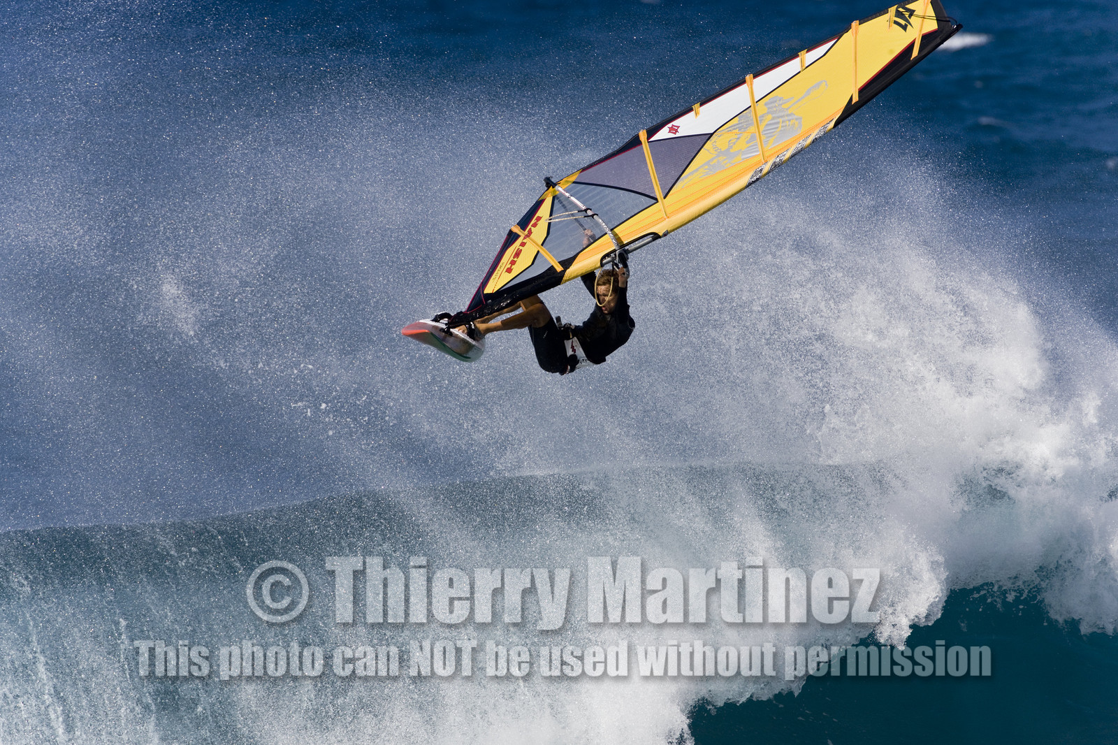 Windsurf in waves at Hookip'a Beach - North Shore Maui - Hawaii.